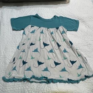 Kickee Short Sleeve Toddler Dress 2T
